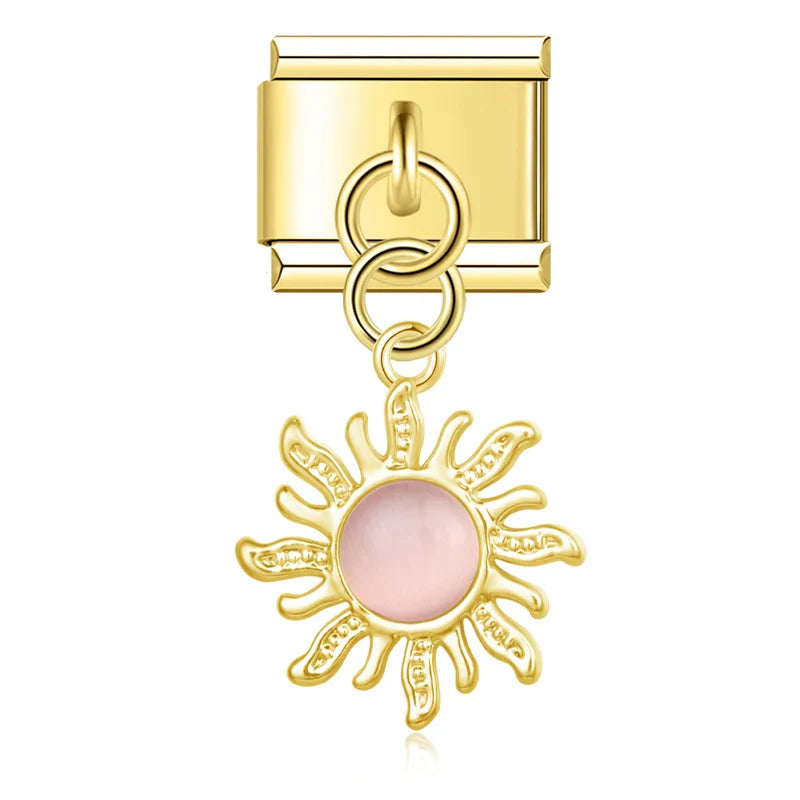 Sun with Pink Stone Charm