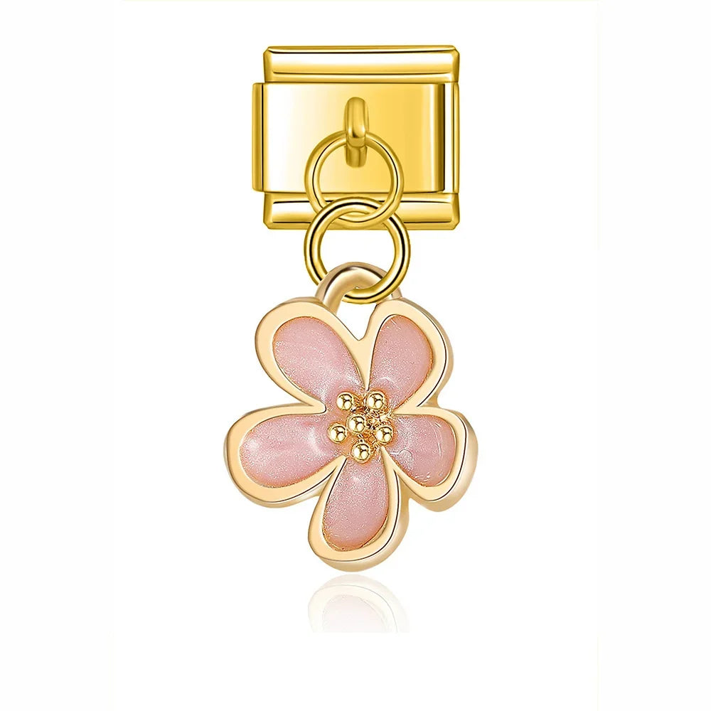 Pink Flower Pendant Charm
