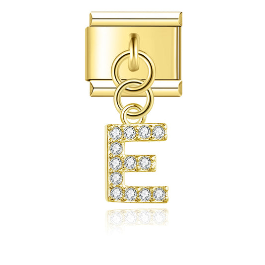 Glitter E Pendant Charm
