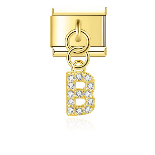 Glitter B Pendant Charm