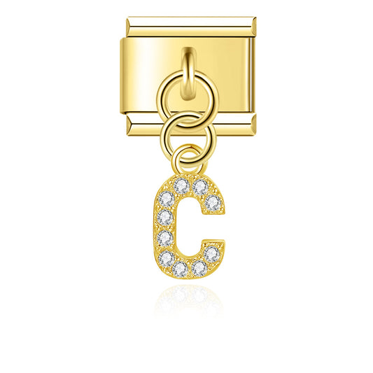 Glitter C Pendant Charm