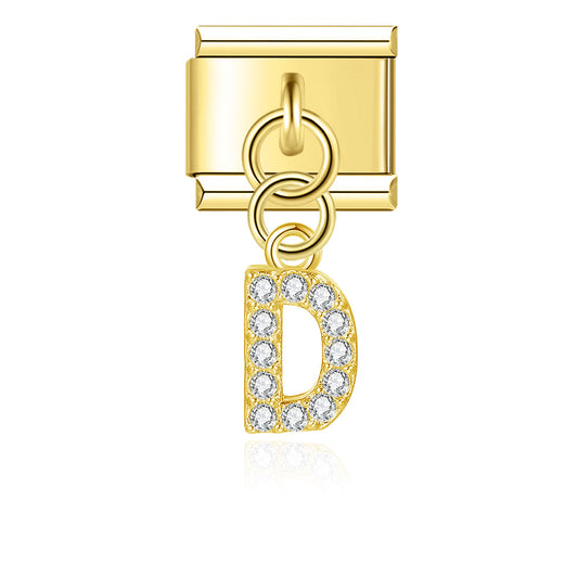 Glitter D Pendant Charm