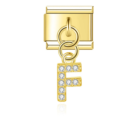 Glitter F Pendant Charm