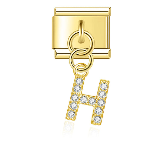 Glitter H Pendant Charm