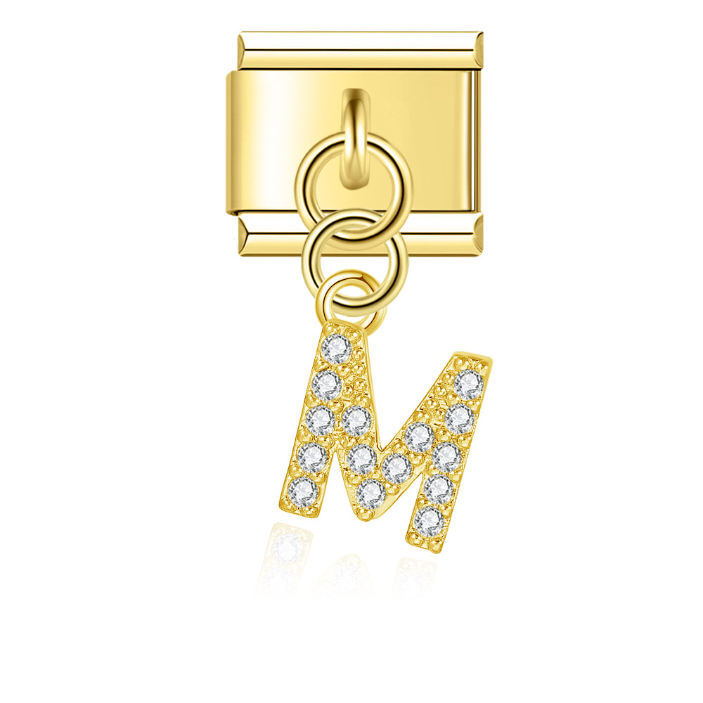 Glitter M Pendant Charm