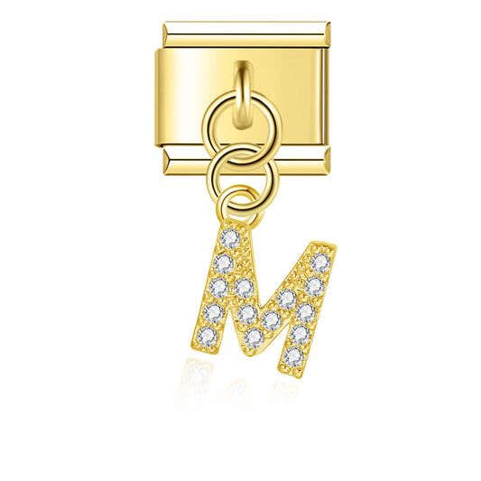 Glitter M Pendant Charm