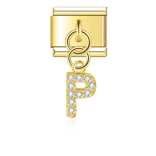 Glitter P Pendant Charm