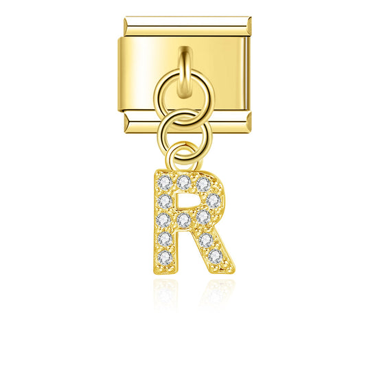 Glitter R Pendant Charm
