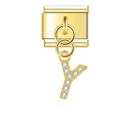 Glitter Y Pendant Charm