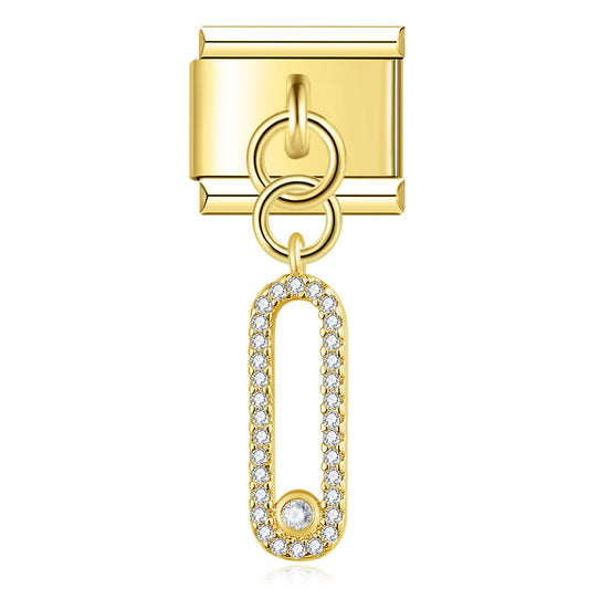 Glitter Paperclip Pendant Charm