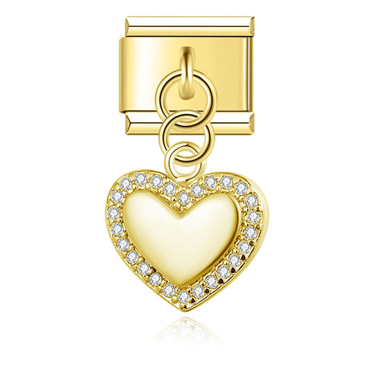 Glitter Heart Pendant Charm