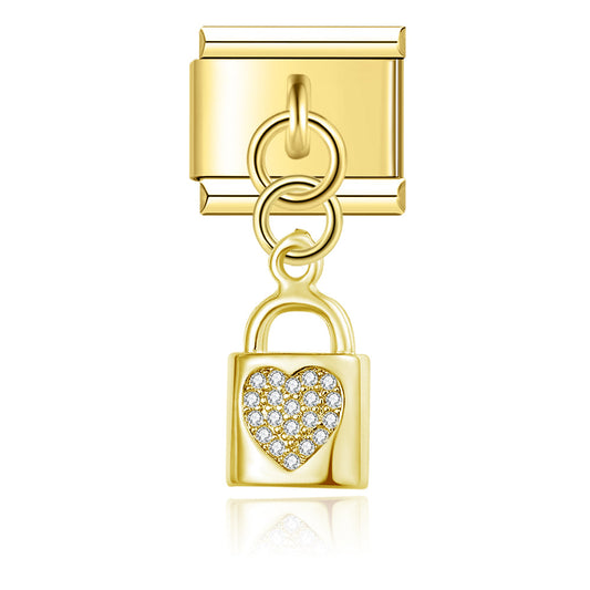 Lock Heart Pendant Charm