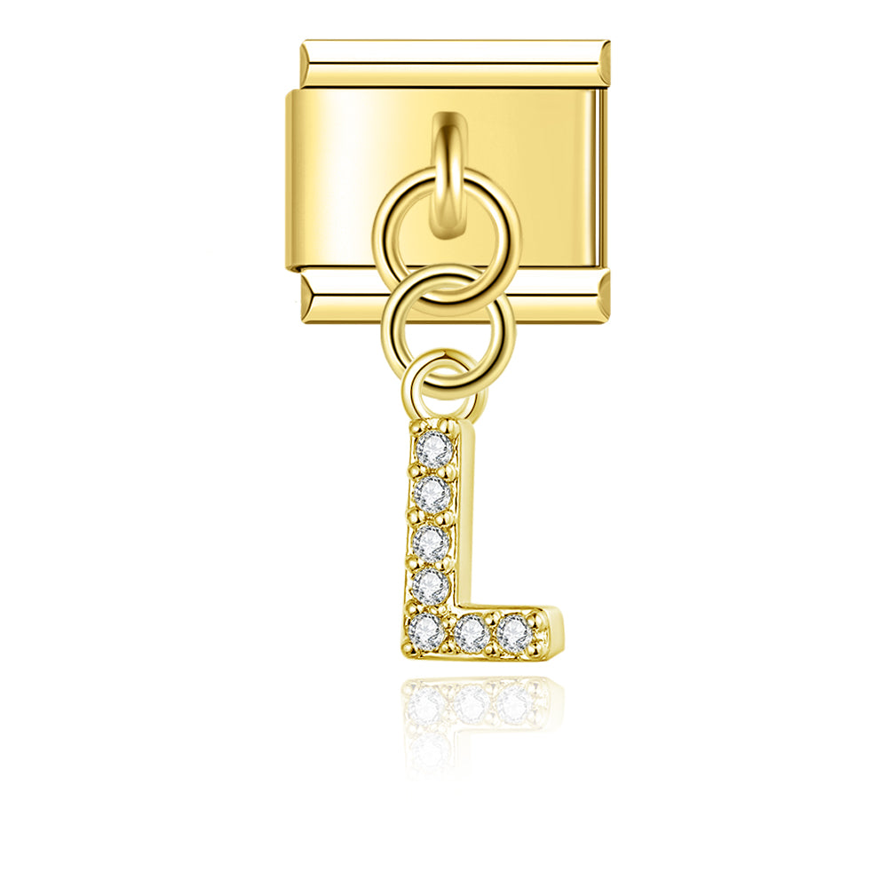 Glitter L Pendant Charm