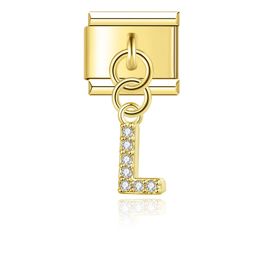 Glitter L Pendant Charm
