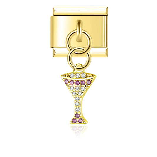 Hanging Glitter Cocktail Charm