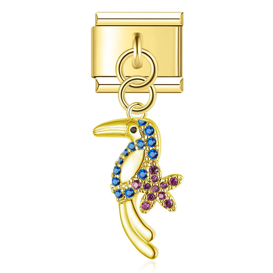 Glitter Bird Pendant Charm