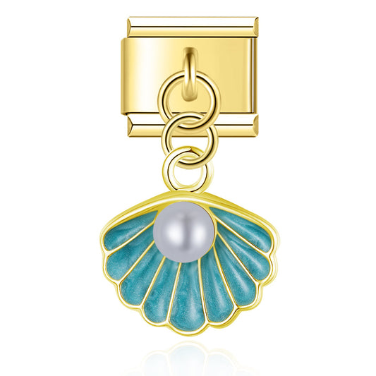 Seashell with Pearl Charm