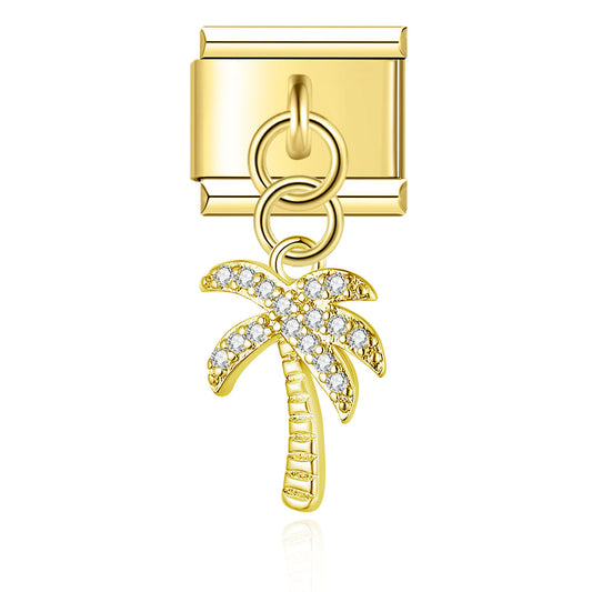 Glitter Palm Pendant Charm