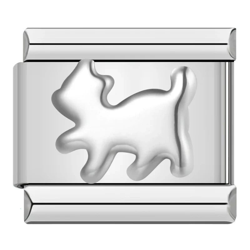 Silver Cat Charm