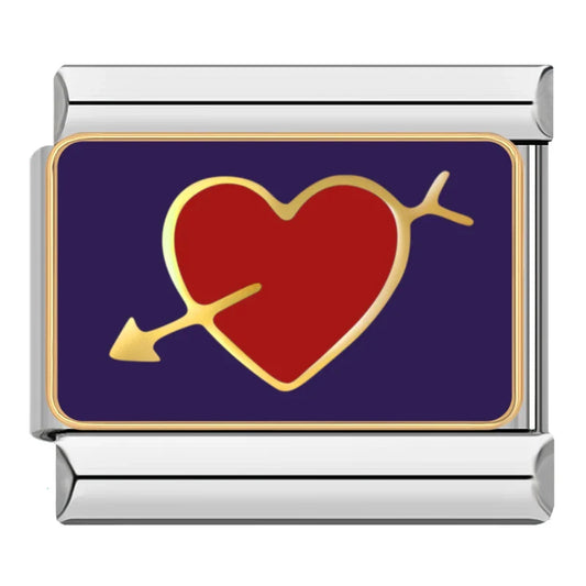 Purple Heart with Red Heart Charm