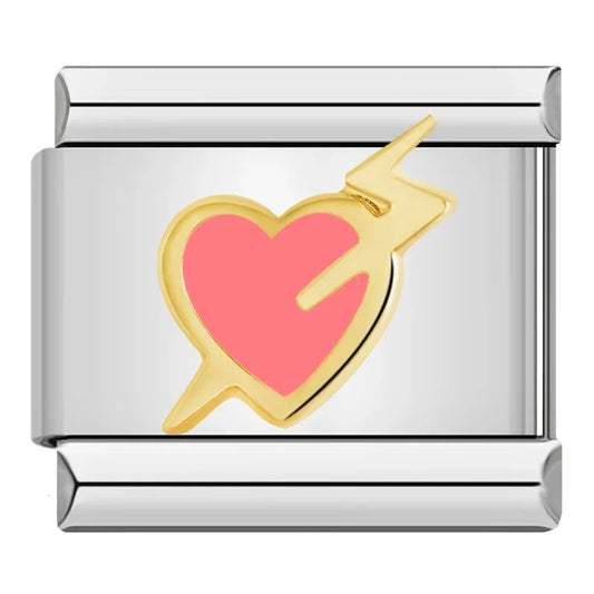 Pink Heart with Lightning Charm
