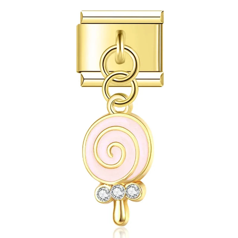 Pink Lollipop Pendant Charm
