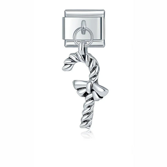 Silver Candy Cane Charm