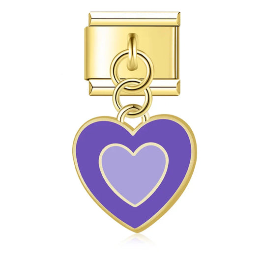 Purple Heart Pendant Charm
