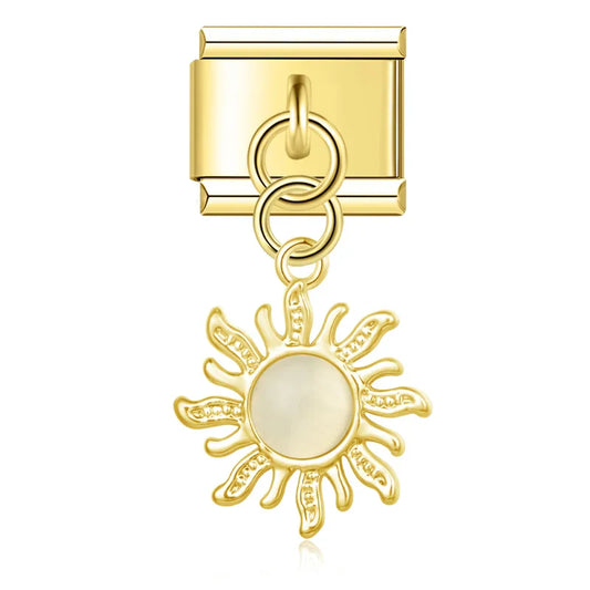 Sun with White Stone Charm