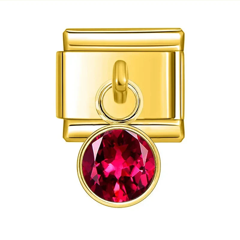 Hanging Dark Red Stone Charm