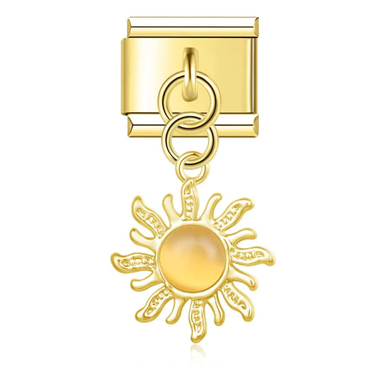 Sun with Yellow Stone Charm
