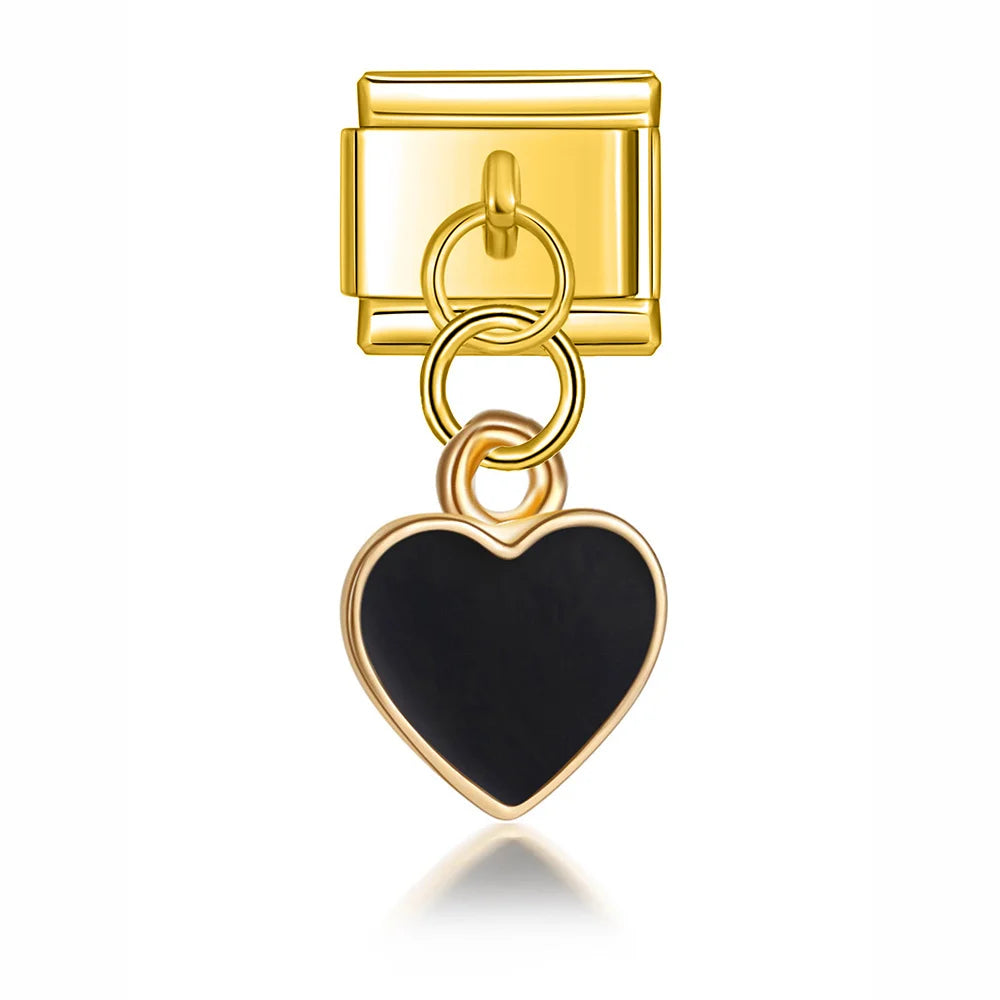 Hanging Black Heart Charm