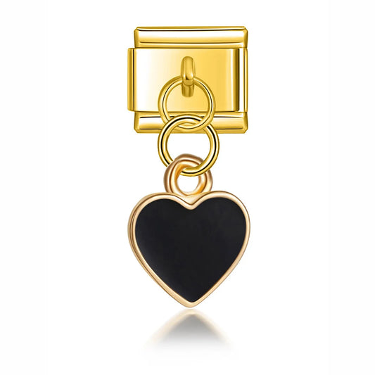 Hanging Black Heart Charm