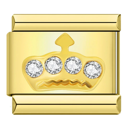 Golden Glitter Crown Charm