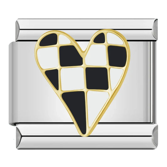 Checkered Heart Charm