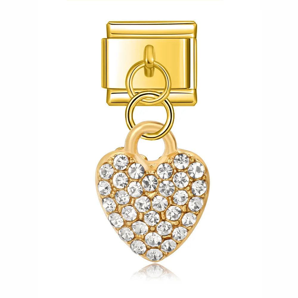 Hanging Glitter Heart Charm