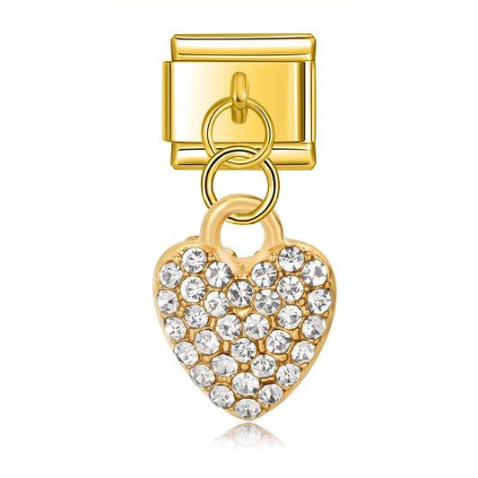 Hanging Glitter Heart Charm
