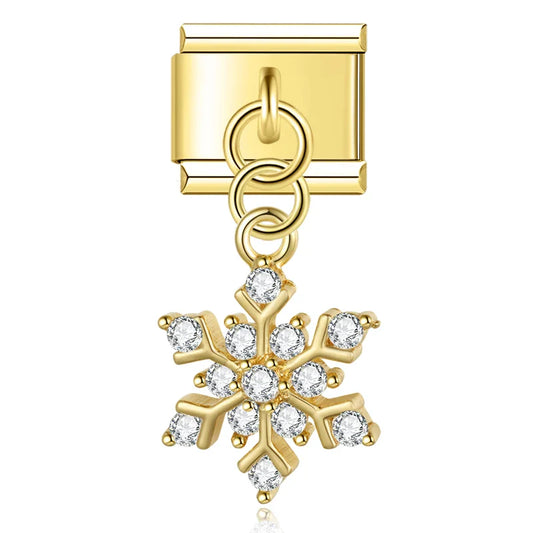 Glitter Snowflake Pendant Charm