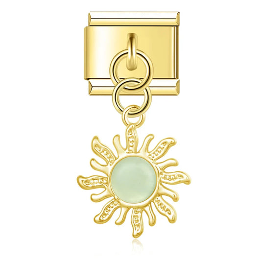 Sun with Green Stone Charm