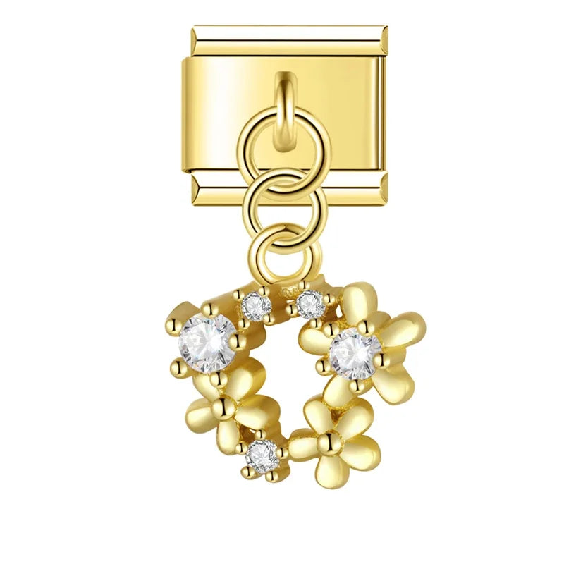 Flower Wreath Pendant Charm