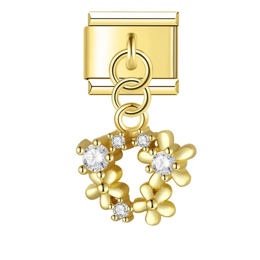 Flower Wreath Pendant Charm