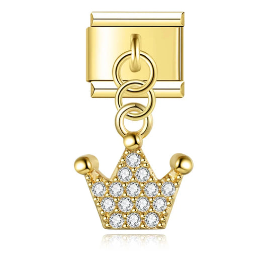 Hanging Glitter Crown Charm