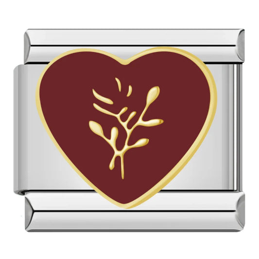 Red Golden Heart Charm