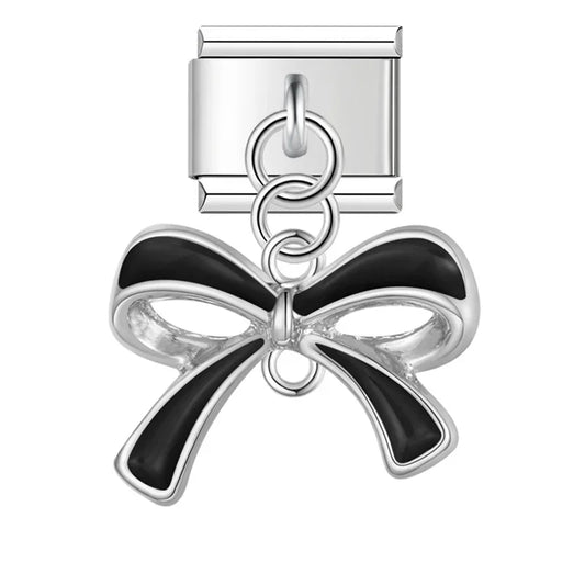 Black Ribbon Pendant Charm