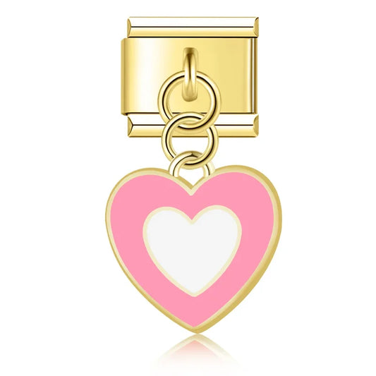Pink Heart Pendant Charm