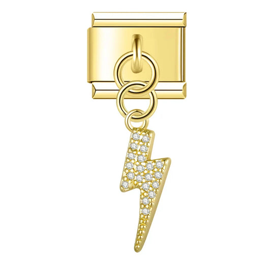 Hanging Glitter Lightning Charm