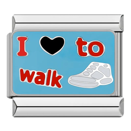 I Love to Walk Charm