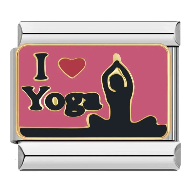I Love Yoga Charm