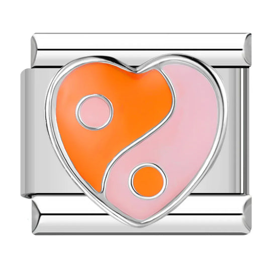 Yin Yang Heart Charm