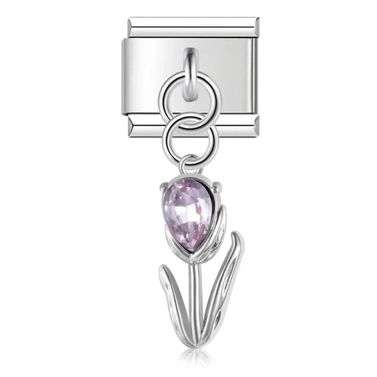 Purple Tulip Pendant Charm